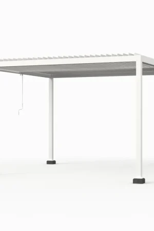 Aluminium Pergola Met Lamellen Wit 400 x 400 cm Speciale Aanbieding